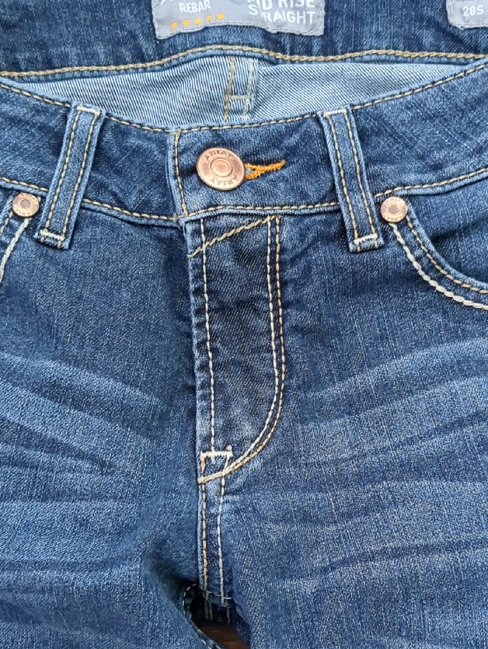 ARIAT Mid Rise Straight Women's Blue Carpenter Jeans, Size 28S, 28 Short - Picture 3 of 8